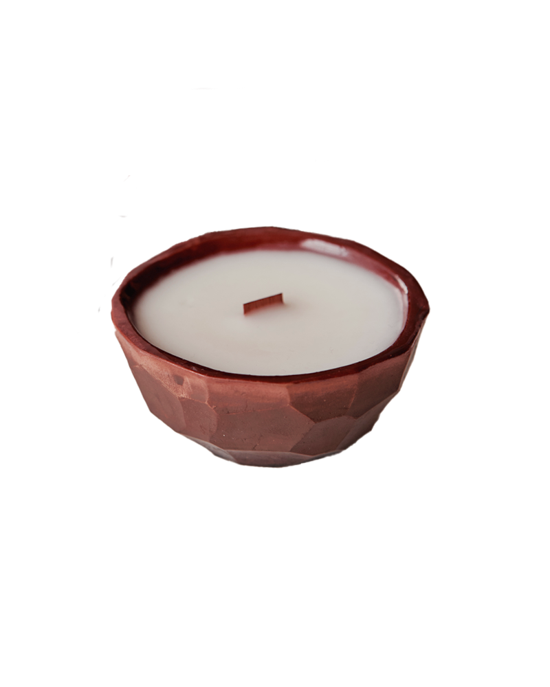 Scented candle in ceramic shell